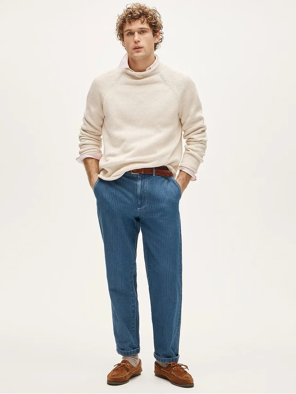 J. CREW 1988 RollneckT™ sweater in cotton in Mountain White Size XS $98 BW186